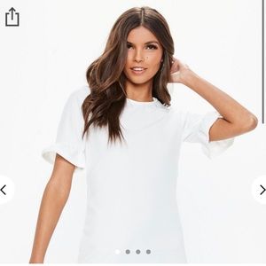 NWT Missguided White Short Sleeve Shift Dress